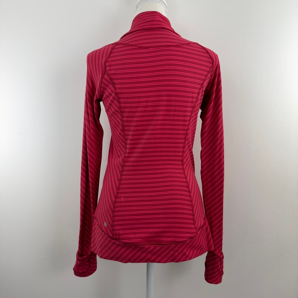 Lululemon red two tone striped pullover - Picture 2 of 10